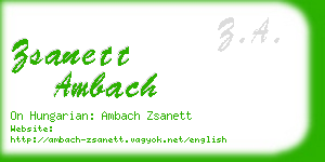 zsanett ambach business card